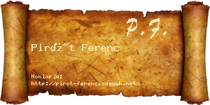 Pirót Ferenc névjegykártya